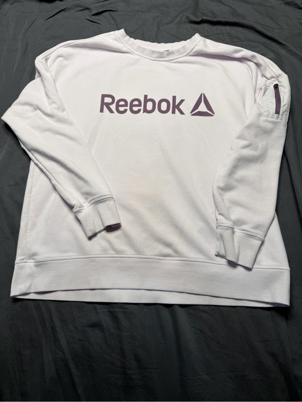 Reebok Lavender Long Sleeve Crewneck with Mauve Logo